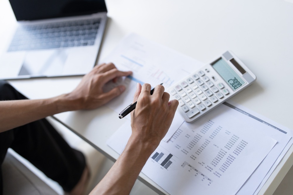 A man making calculations